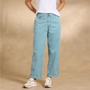 Sundance Journey Pants Women’s 8P Aqua Blue Cotton Straight Leg EUC